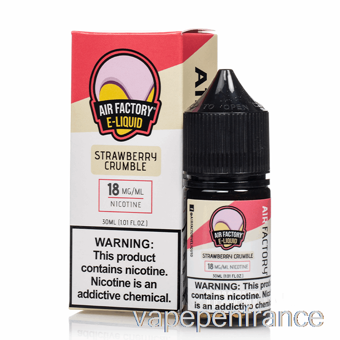 Crumble Aux Fraises - Sels D'usine D'air - Stylo Vape 30ml 18mg